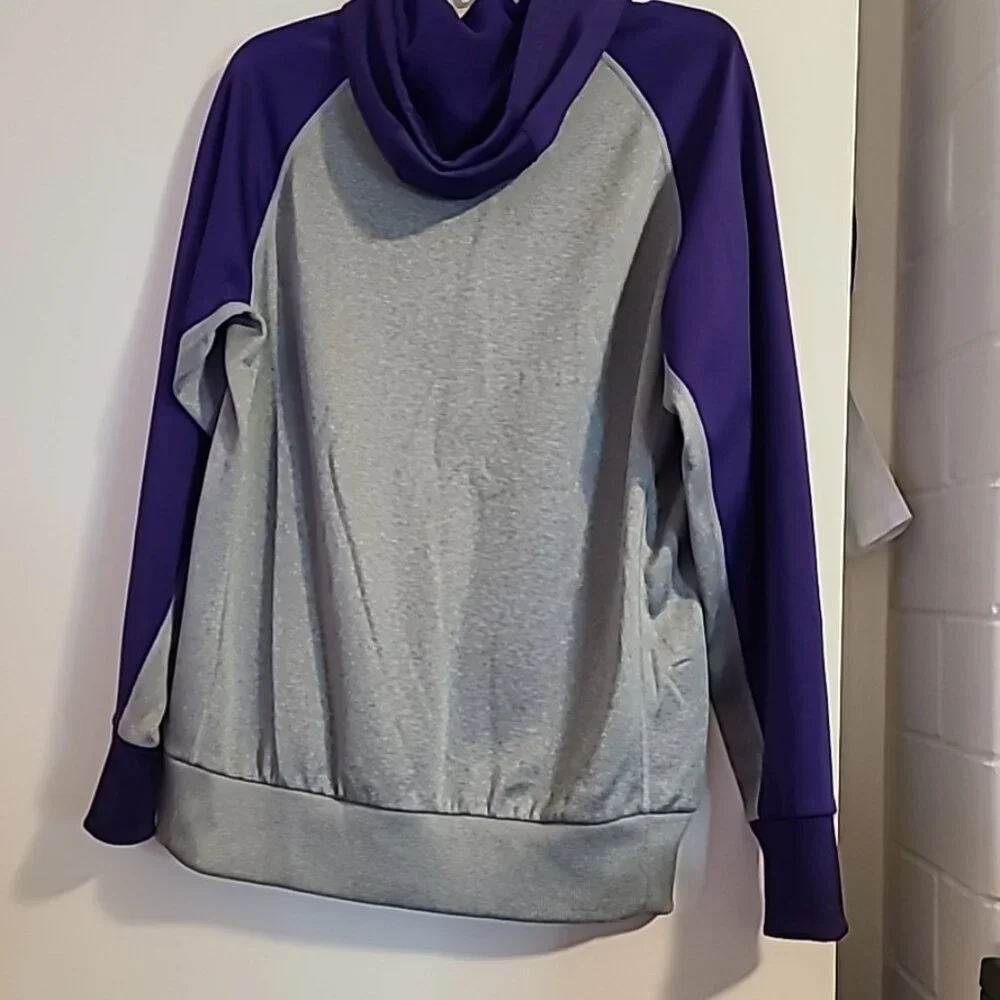 Nike Therma-Fit TCU Hoodie Jacket Large Silver & Purple Pre-Owned Vintage Sports